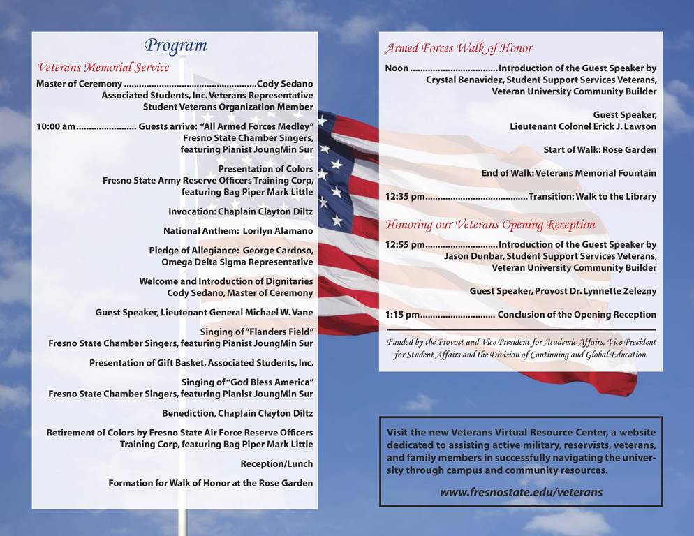 Fresno State Veterans Day Schedule - Nov. 10, 2016 veterans-program-final-2-1000