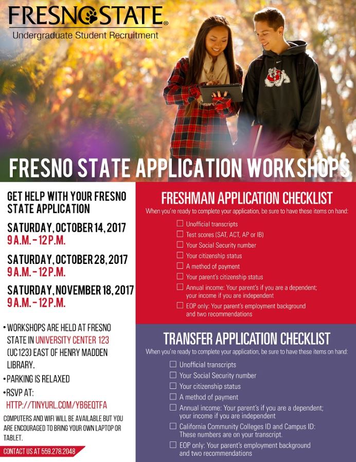 CSU and EOP applications workshops, deadlines set