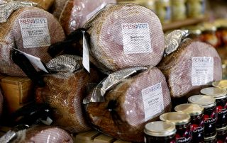 Holiday hams for sale at Fresno State's Gibson Farm Market