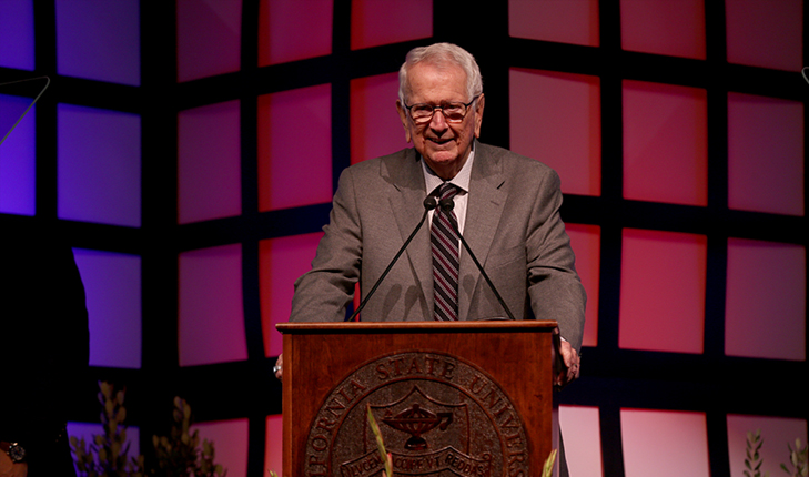 Castro honors John E. Horstmann at State of the University