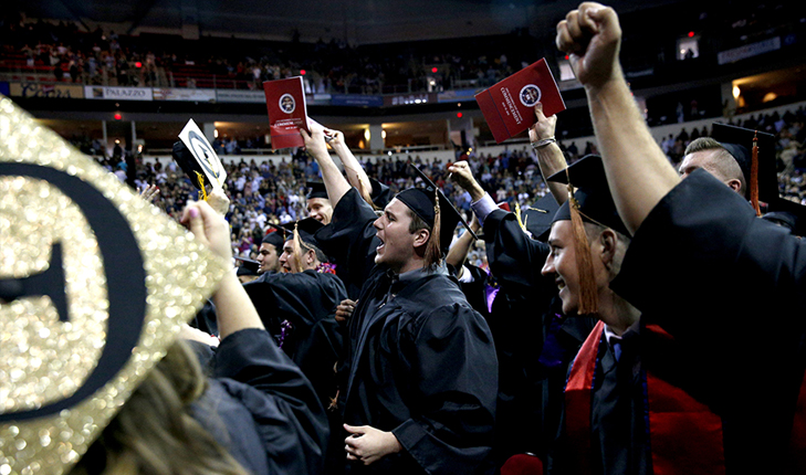 Graduation crowd