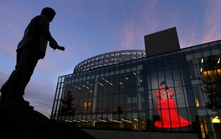 Dedication and commitment reflected by the library’s lady in red