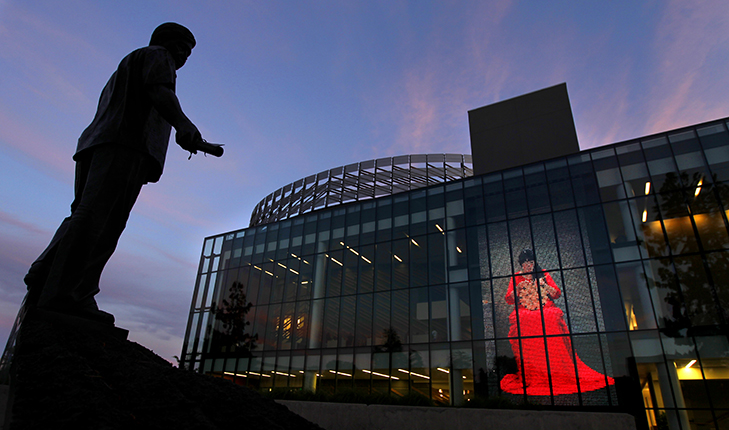 Dedication and commitment reflected by the library’s lady in red