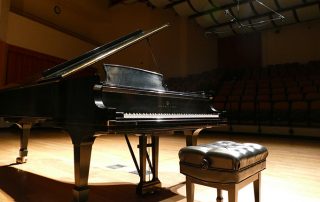 Piano on a stage