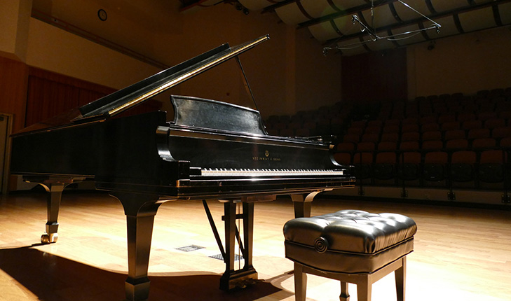 Piano on a stage
