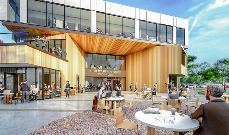 Rendering of the Lynda and Stewart Resnick Student Union