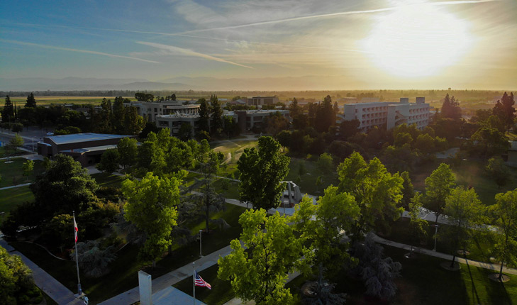 Aerial shot of campus