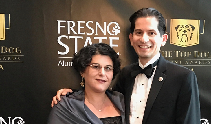 Interim President Saúl Jiménez-Sandoval and Dr. Mariana Anagnostopoulos at the Top Dog Awards.