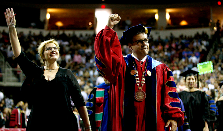 Mary Castro and Joseph I. Castro at commencement