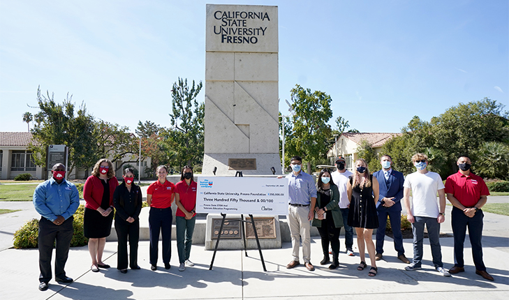 Chevron check presentation at Fresno State.