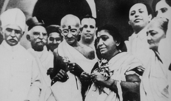Gandhi before boarding a ship at Bombay
