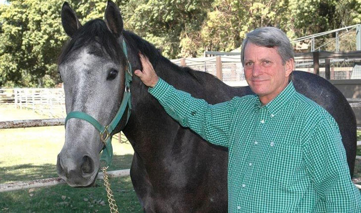 John Harris, president of Harris Farms, with horse Alphabet Kisses
