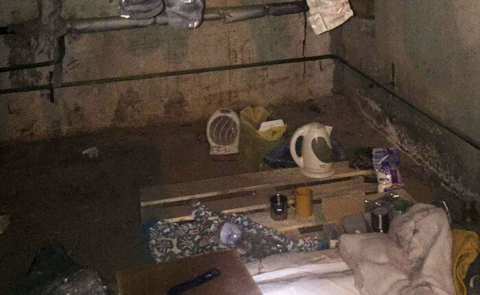 A shelter in Ukraine where people are staying in hopes of remaining safe.