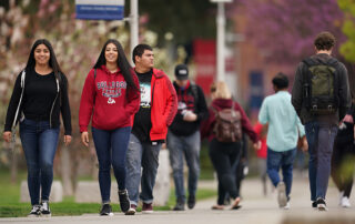 Students walking on campus