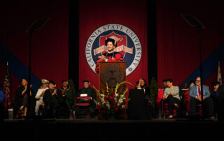 Saul Jimenez-Sandoval speaking at investiture.