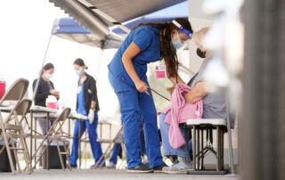 Nurse with patient