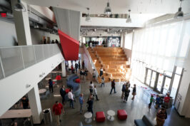 Interior view of the first floor of the new Resnick Student Union