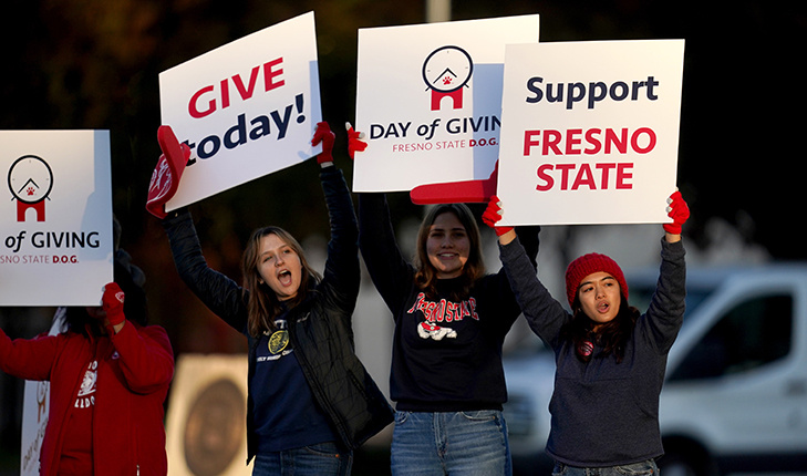 Students rally for Fresno State's Day of Giving