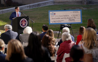 President Saul speaking at Chevron event