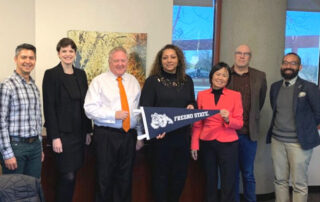 British Deputy Consul-General Tammy Sandhu and three delegates from Northern Ireland spent three days touring the Central Valley in late February, becoming more familiar with the region and its culture and discussing study abroad opportunities for Fresno State students.