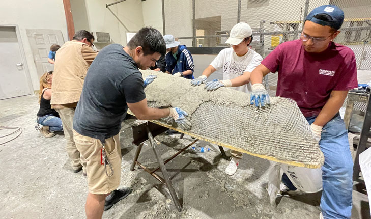 Lyles College of Engineering students working on a project.