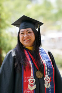 Portrait of Xilang Yang in graduation cap and gown.