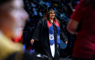 After many ups and downs, Shirley Jones walks across stage at Fresno State's commencement after earning her degree in sociology.