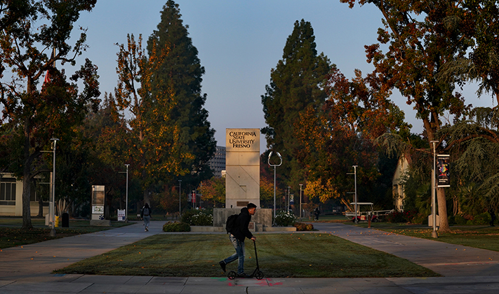 Photo of Fresno State campus.