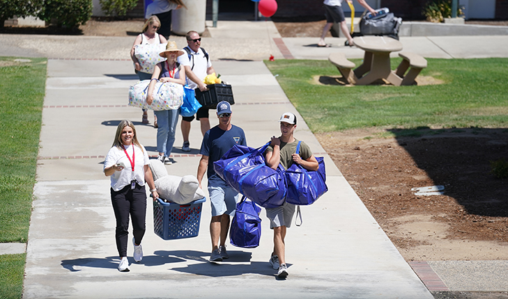 Students moving into dorms