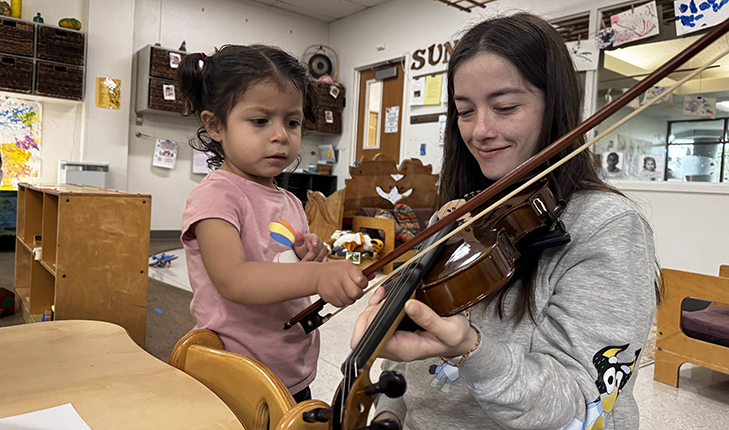 Student with child