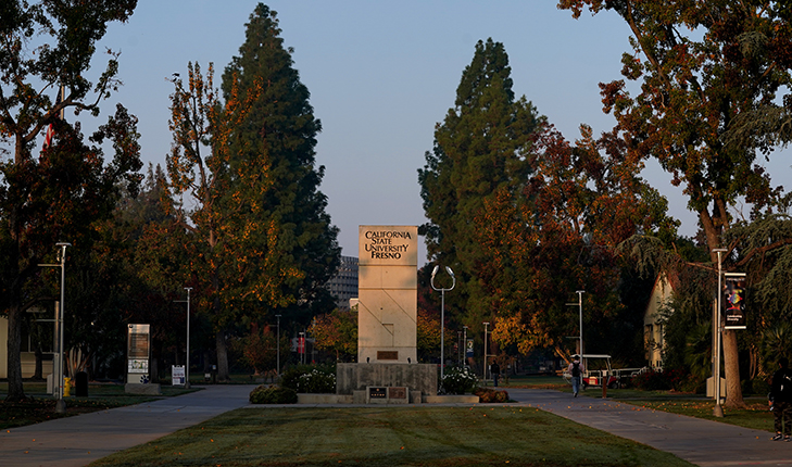 Veterans monument on campus.