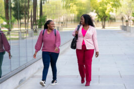 Jazzmine walking with her mother Carol