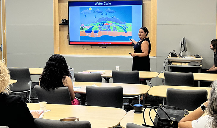 Students sitting in a classroom