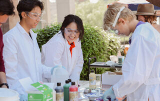 Students doing a science experiment