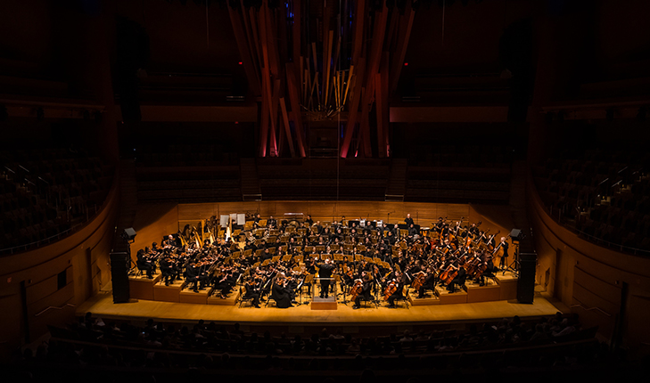 Photo overlooking FOOSA performers on stage.